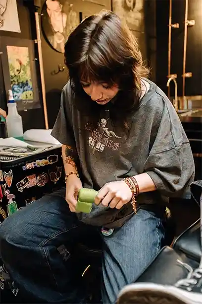 Sam Franzesea, licensed tattoo artist at Tainted Flesh Body Art North Wilmington, DE